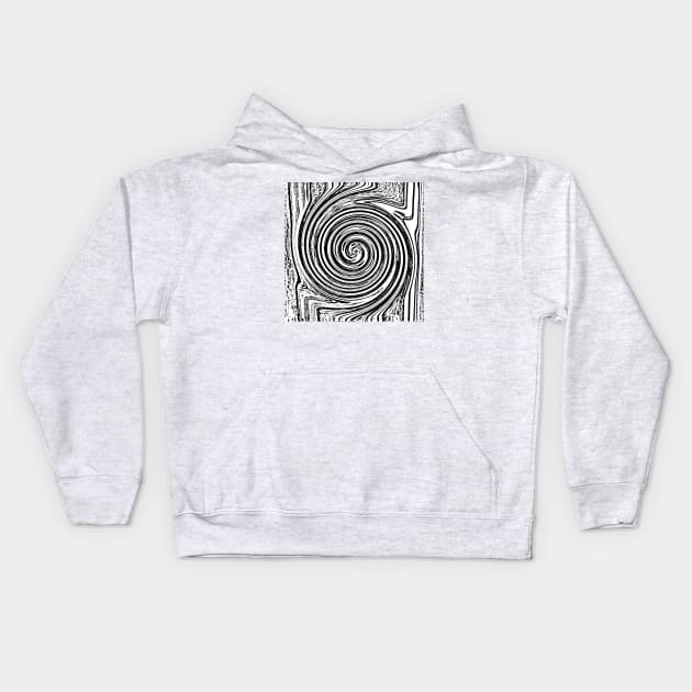 Black and white swirl or even white infinity background Kids Hoodie by Marccelus